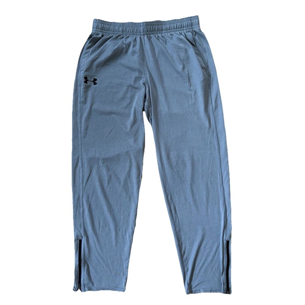 Under Armour Track Pants Mens Large Gray Lightweight Zip Ankle Athletic 1271951
